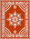Ornate Terracotta Floral Mandala Pattern Rug
