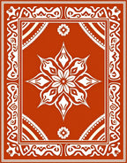 Ornate Terracotta Floral Mandala Pattern Rug