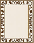 Elegant Brown Floral Border Design Rug
