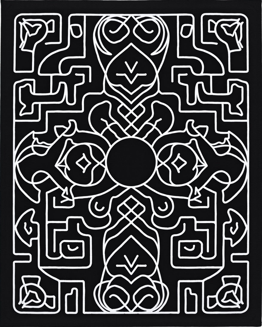 Bold Abstract Linear Art Rug