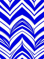 Bold Blue White Chevron Pattern Rug