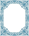 Ornate Floral Swirl Frame Design Rug