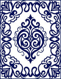 Intricate Blue Swirl Floral Pattern Rug