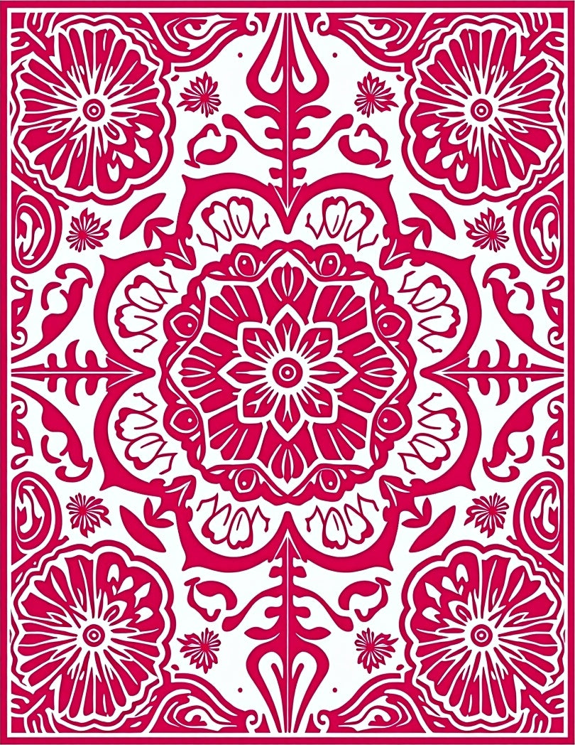 Bold Floral Mandala Decorative Rug