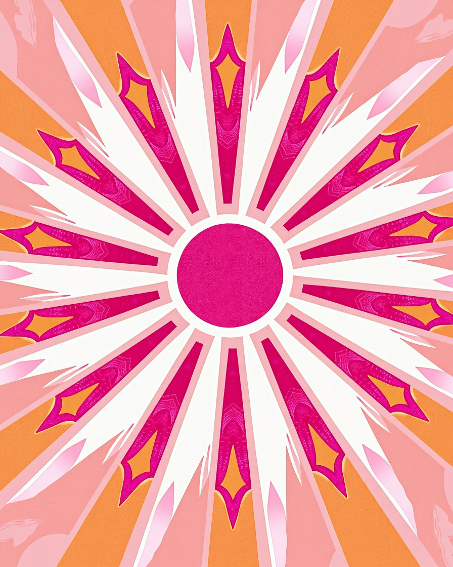 Vivid Sunburst Mandala Pattern Rug