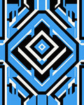 Abstract Geometric Bold Blue Pattern Rug