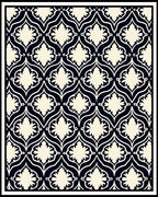 Classic Dark Floral Lattice Pattern Rug