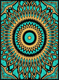 Mandala Tribal Sunburst Style Rug