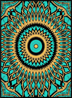 Mandala Tribal Sunburst Style Rug