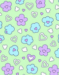 Cute Floral Heart Pattern Design Rug