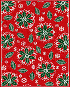 Crimson Holly Snowflake Medallion Rug