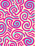 Vibrant Swirls Lines Pattern Rug