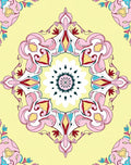 Pastel Floral Symmetry Mandala Design Rug