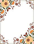 Floral Border With Warm Autumn Accents Rug