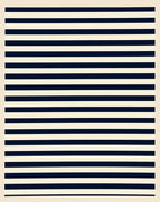 Classic Navy Blue Stripe Pattern Rug