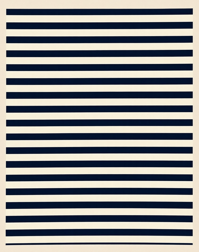 Classic Navy Blue Stripe Pattern Rug