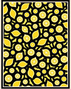 Vibrant Yellow Lemon Slice Pattern Rug