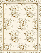 Vintage Floral Scroll Pattern Rug
