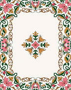 Pink Floral Vines Ornament Rug