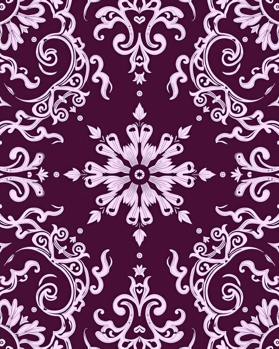 Intricate Floral Swirl Pattern Rug