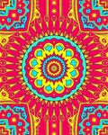 Vibrant Radiant Sun Mandala Pattern Rug