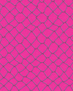 Vibrant Pink Chainlink Patterned Rug