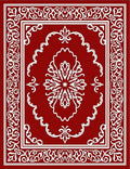 Red Vintage Floral Pattern Rug
