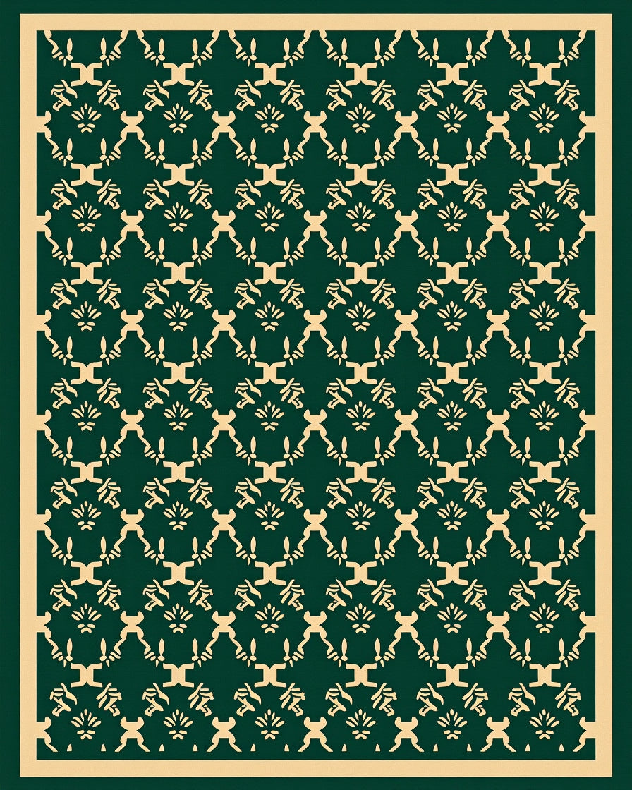 Intricate Vine Motif Pattern Rug