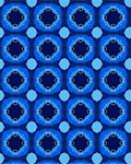 Blue Sunburst Geometric Pattern Rug