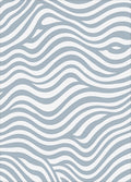 Subtle Wave Pattern Blue White Rug