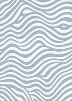 Subtle Wave Pattern Blue White Rug