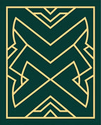 Green Gold Geometric Pattern Design Rug