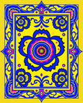 Bold Floral Medallion Bright Pattern Rug