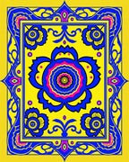 Bold Floral Medallion Bright Pattern Rug