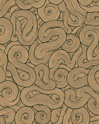Brown Swirl Patterned Organic Rug