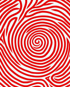 Crimson Red Swirl Abstract Lines Rug