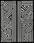 Bold Geometric Maze Pattern Rug