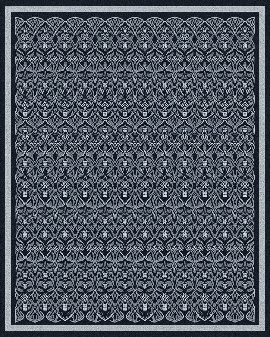 Intricate Archway Patterned Dark Rug