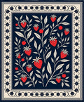 Charming Strawberry Floral Vine Pattern Rug