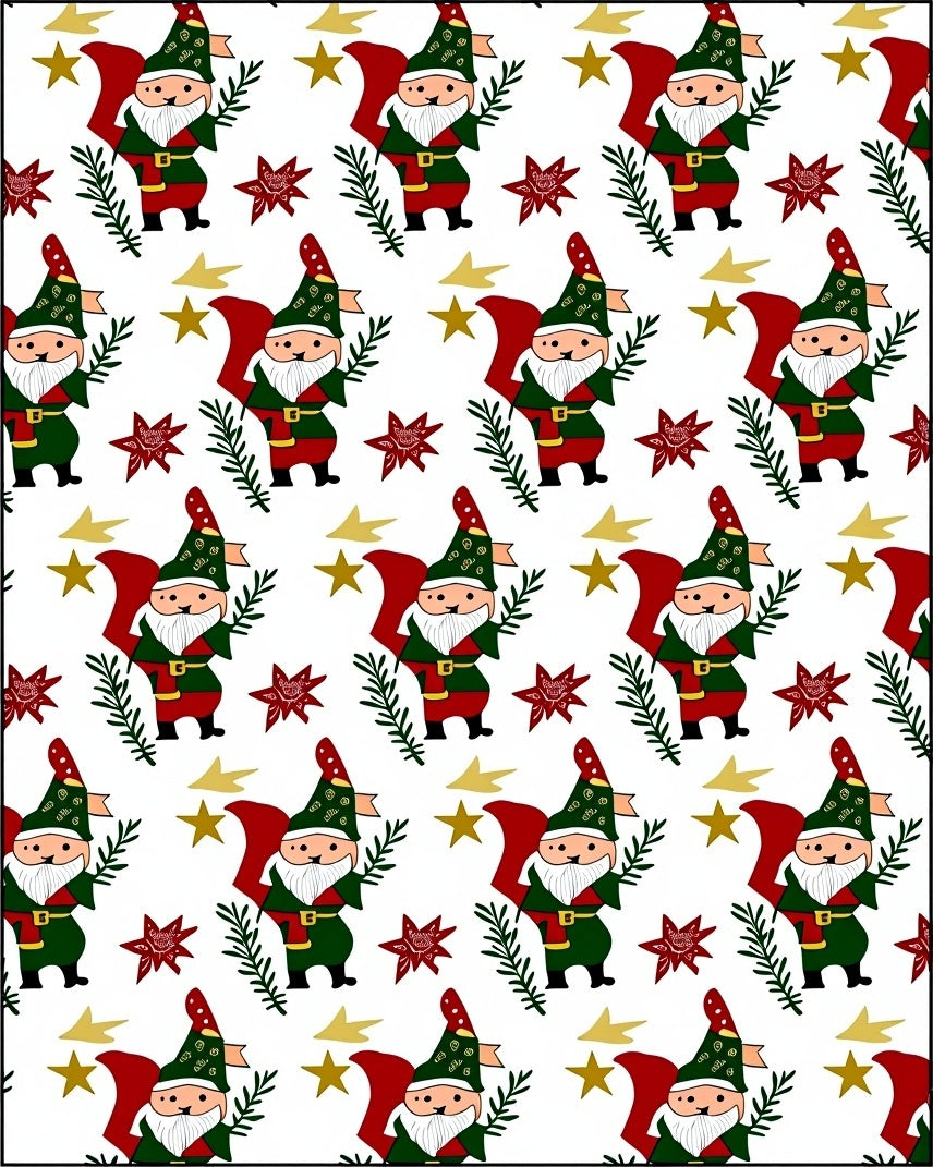 Festive Gnome With Red Bag Stars Rug