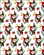 Festive Gnome With Red Bag Stars Rug