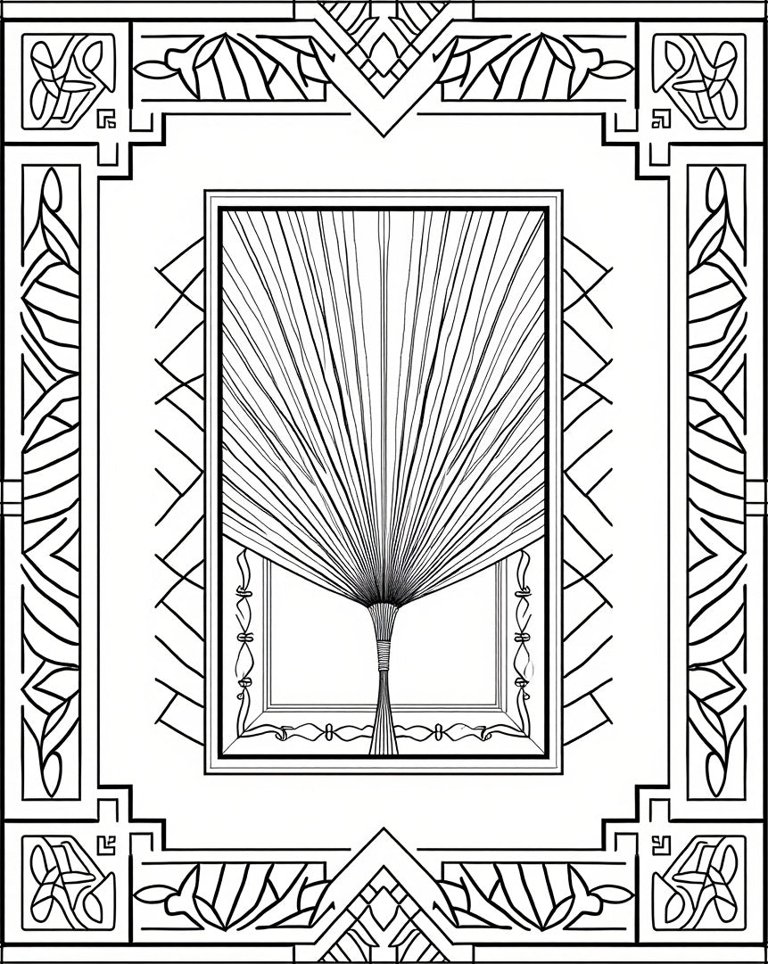Geometric Art Deco Style Fan Rug