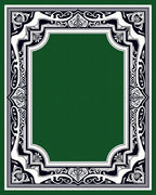Elegant Black and White Floral Border Rug