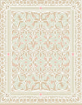 Pastel Floral Symmetric Border Design Rug