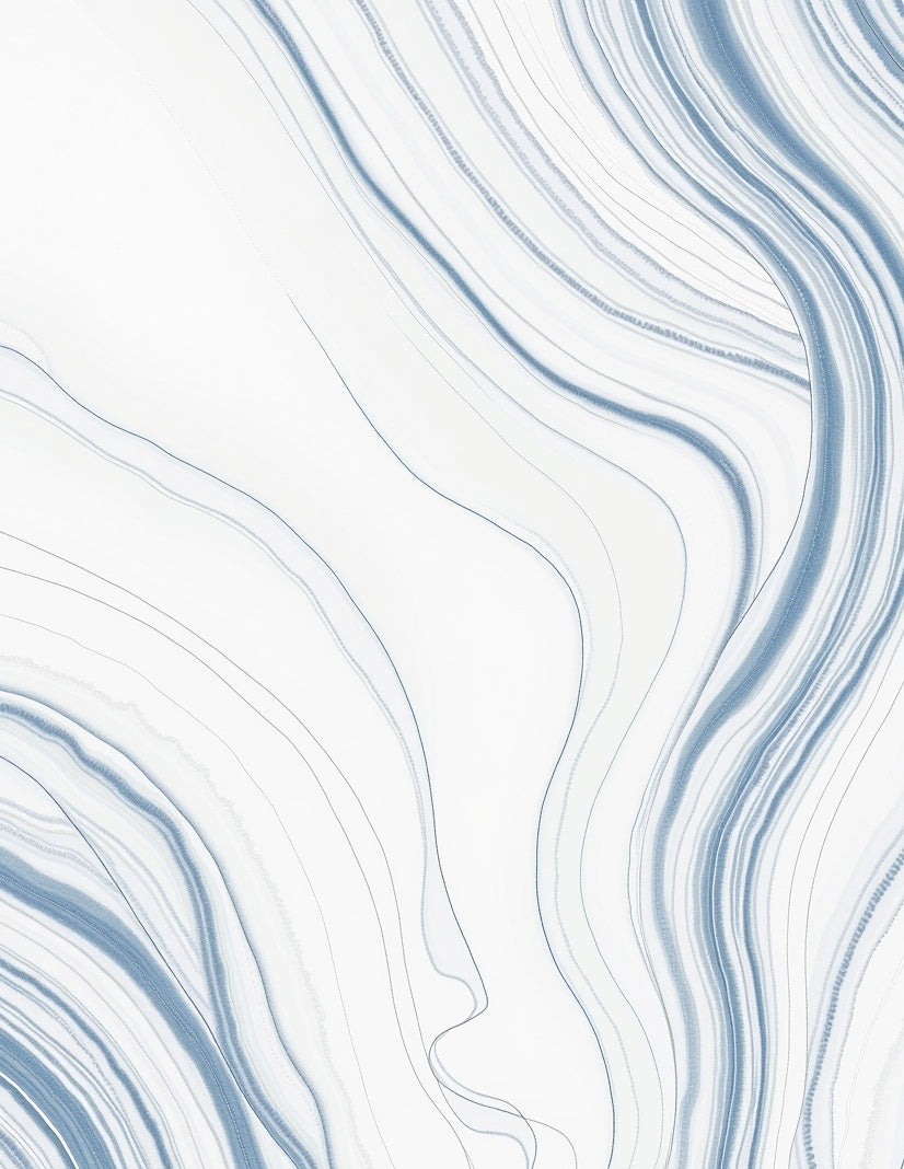 Abstract Blue White Flowing Lines Rug