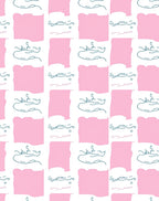 Pink Blush Abstract Checkerboard Pattern Rug