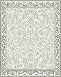 Light Gray Floral Vine Patterned Area Rug