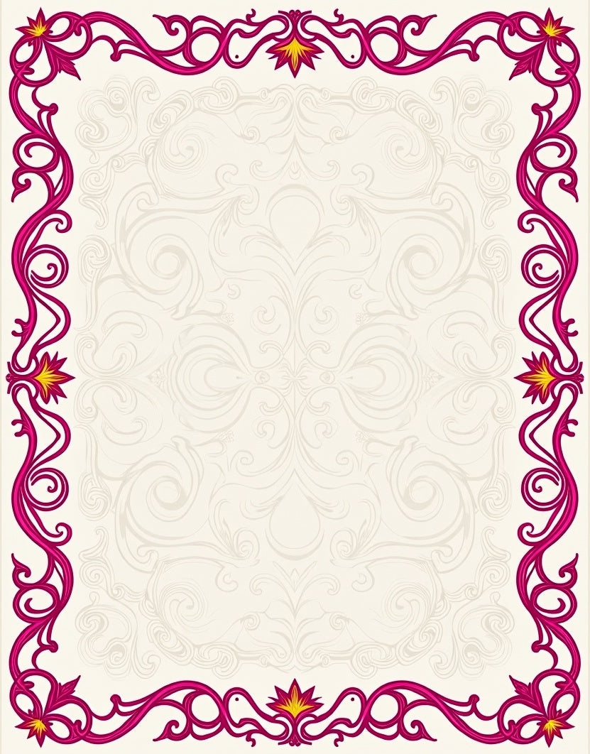 Ornate Floral Border Design Rug