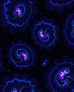 Abstract Neon Floral Swirl Pattern Rug