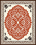Classic Red Floral Mandara Pattern Rug